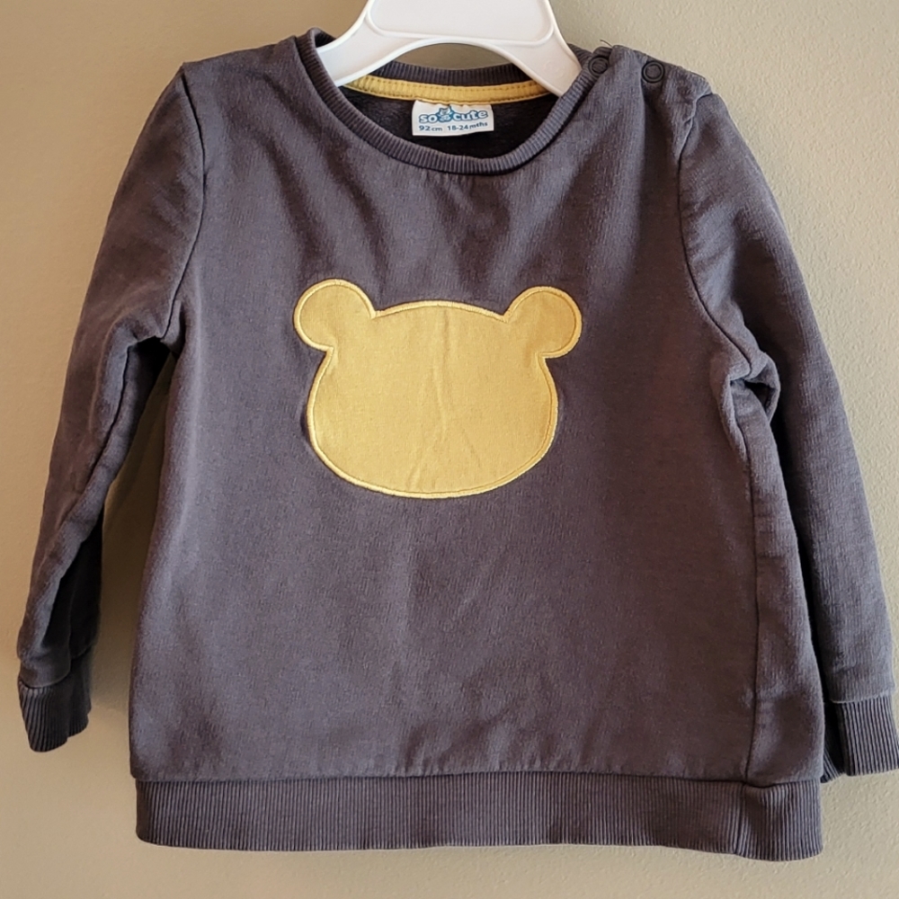 Grey pullover sweatshirt with Winnie the Pooh outline
